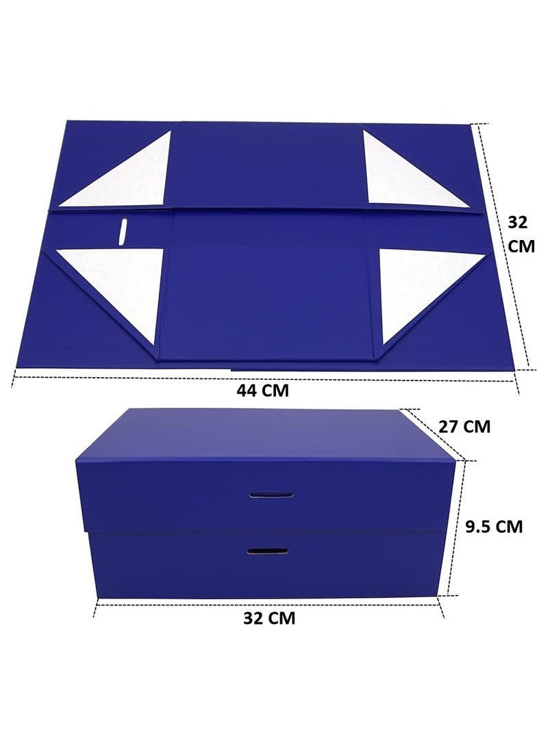 general Luxury Magnetic Gift Box, Blue Large Gift Box with Ribbon,Folding Gift Boxes for Presents With Lid, Suitable for Festival, Birthday, Anniversary, etc - Image 4