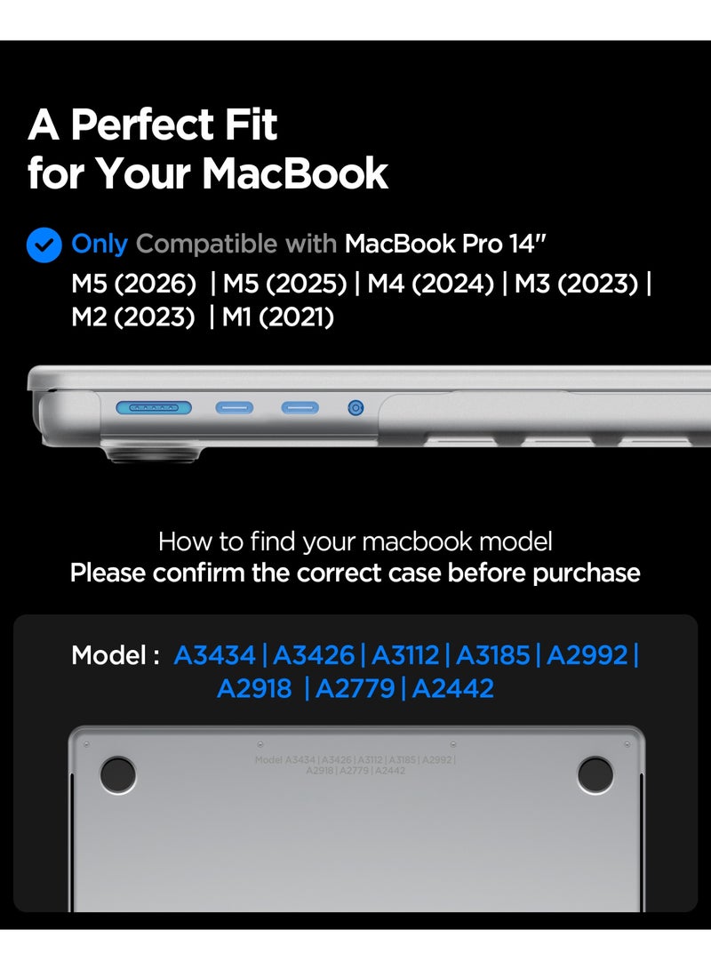 Spigen Air Skin for MacBook Pro 14 inch Case M5/M4/M3/M2/M1 Pro Max 2026/2025-2021 Ultra Slim Thin Cover Translucent Matte Protective Shell - Frost Clear - Image 3