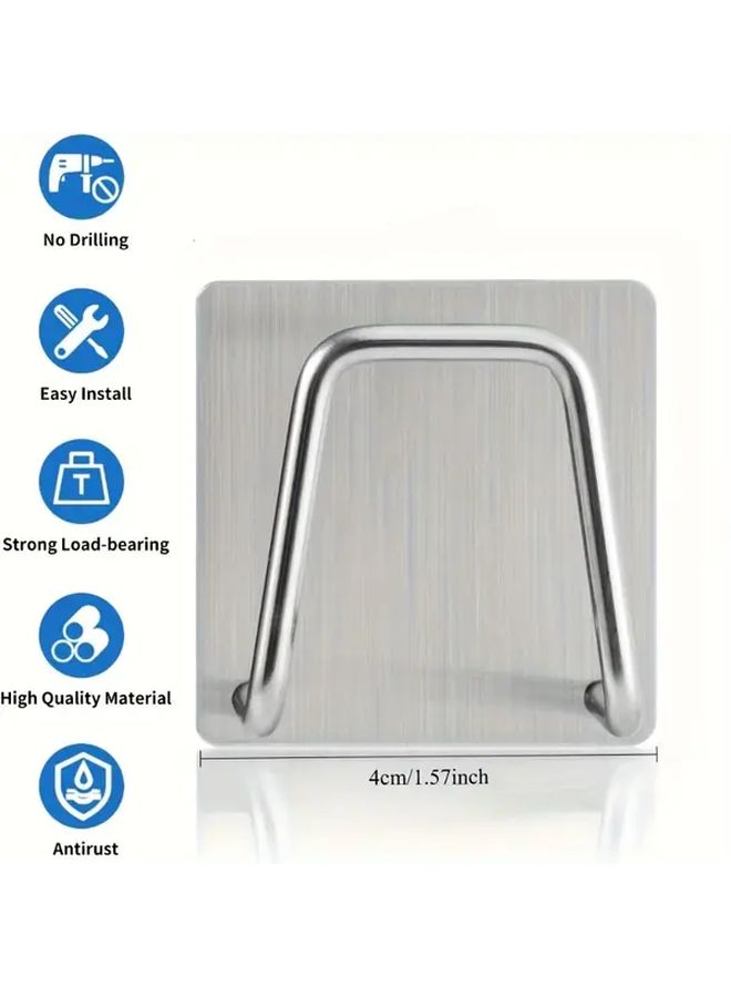 1pc Stainless Steel Sponge Rack Kitchen Sink Organizer Anti Rust Brushed Wall Mount - Image 3