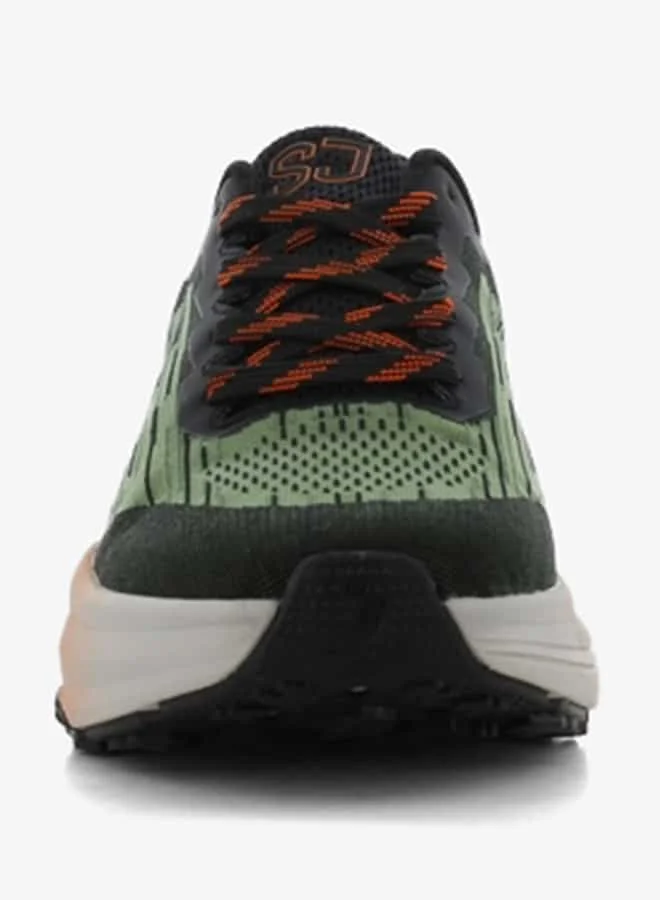 SJ Men's Logo Detail Lace-Up Low Ankle Sneakers