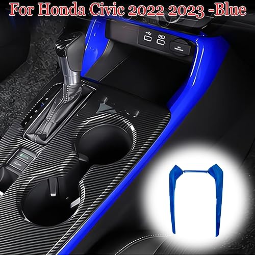 MUXEE 11th Gen Civic 3PCS Gear Shift Panel Cover Side Trim for Honda Civic 2022 2023 2024 2025 2026 ABS Blue Center Console Frame Side Trim Sport Interior Accessories - Image 3