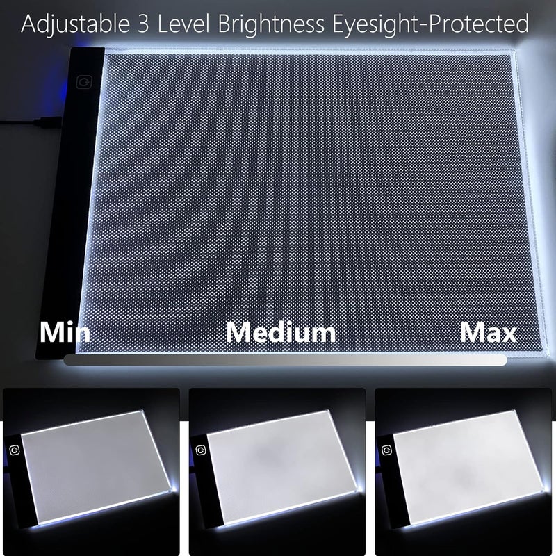 sponake A4 Light Pad for Diamond Painting - Light Board Tracing with 3 Level Brightness Apply to Full Drill & Partial Drill 5D Diamonds Art - Craft, Sketching, Animation,Weeding Vinyl - Image 4