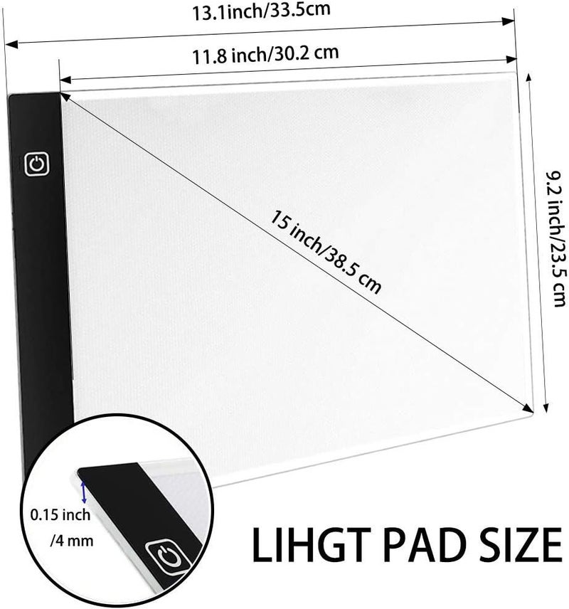 sponake A4 Light Pad for Diamond Painting - Light Board Tracing with 3 Level Brightness Apply to Full Drill & Partial Drill 5D Diamonds Art - Craft, Sketching, Animation,Weeding Vinyl - Image 2