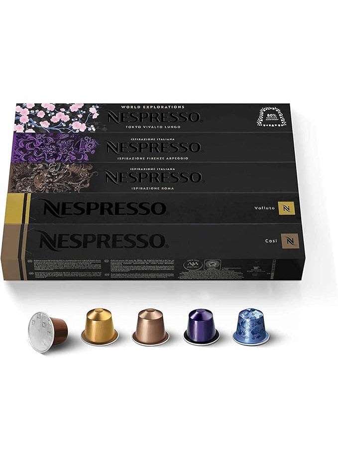 كبسولات إسبريسو أوريجينال لاين من نسبريسو، مجموعة متنوعة، فولوتو، روما، كوزي، فيفالتو لونغو، أربيجيو