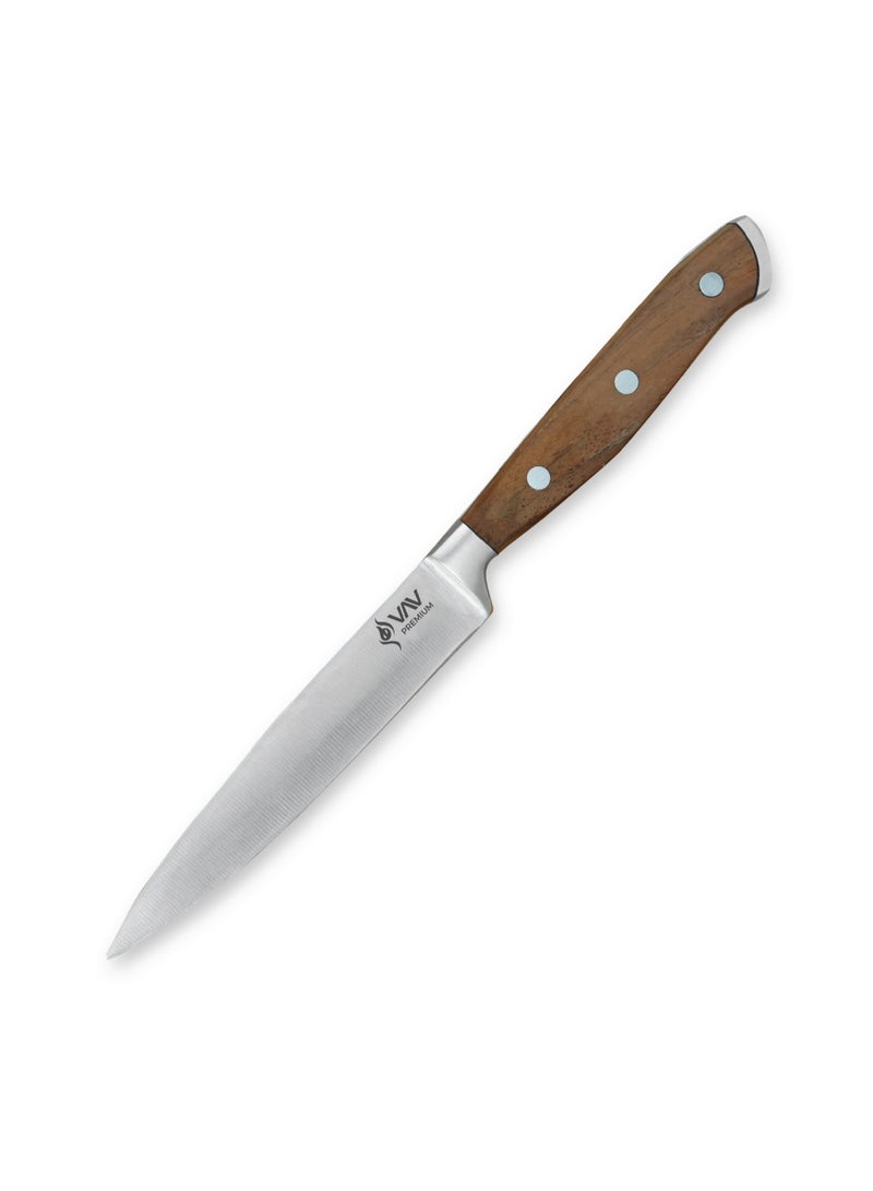 VAV GET Premium 5-inch Utility Knife. Comfortable Walnut Wood Handle and Professional Stainless Steel with Long-Lasting Sharpness. - Image 1