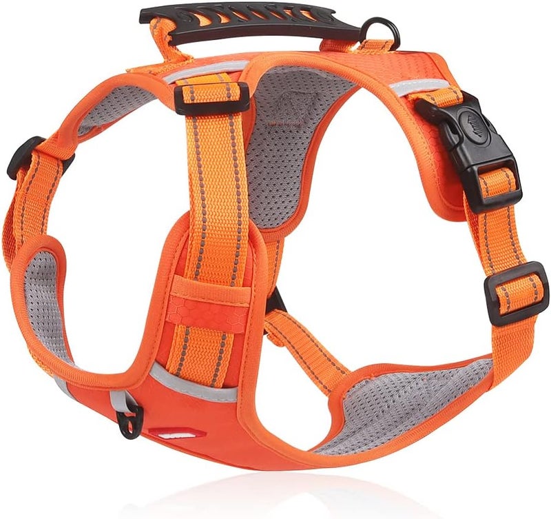 Le Pet New Dog Chest Harness Vest Type Reflective Big Dog Harness - Medium, Orange - Image 1