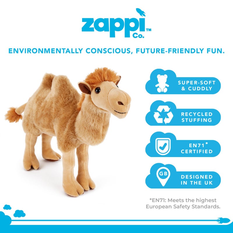 Zappi Co Plush Children's Stuffed Soft Cuddly Plush Toy-Part of Safari Animals Collection, Perfect for Kids (26cm Height)(Bactrian Camel) - Image 2