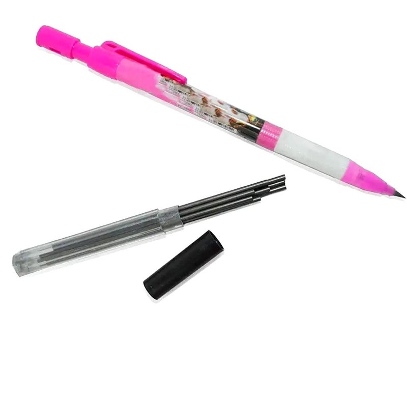 Generic AK Store (Pack of 4) Fancy Cartoon Printed Mechanical Pencils with Sharpener and Lead Refills Box for Kids, School Stationery, Birthday Party Return Gifts  - Image 1