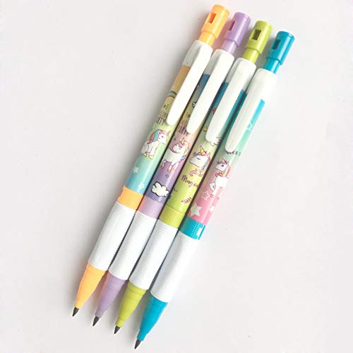 Generic AK Store (Pack of 4) Fancy Cartoon Printed Mechanical Pencils with Sharpener and Lead Refills Box for Kids, School Stationery, Birthday Party Return Gifts  - Image 5