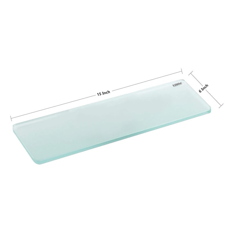 Evolite Tempered Glass Shelf for wal Living Room Corner and Rectangle Stand for Bathroom Racks Shelves Storage Shelf Wall Mounted Corner with Fitted Brackets 5 x 15 inchPack of 3 - Image 2
