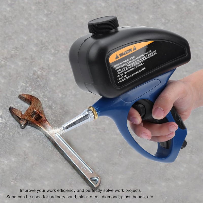 Pneumatic Sand Blasting Gun 1/4in, 500ml Portable Air Sandblaster with Quick Connect, 90PSI Abrasive Tool for Automotive Removal, Furniture Restoration DIY Projects - Image 5