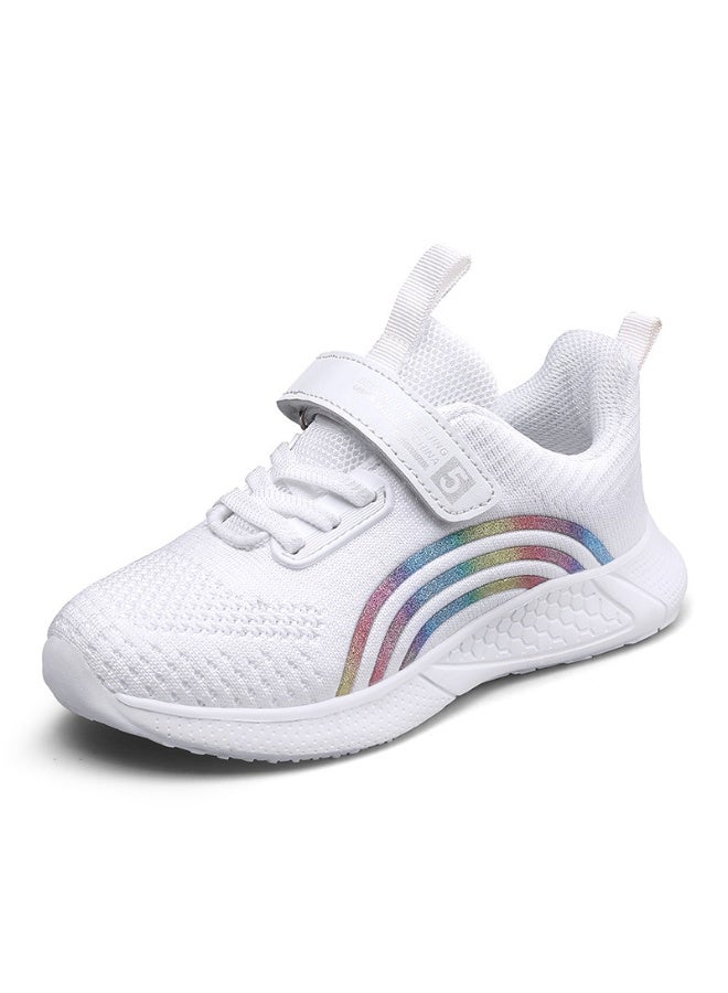 NIBEMINENT Childrens Knit Shoes Lightweight Breathable Kids Sports Shoes Spring Girls Low Top Mesh Faced Sneakers Casual Running Shoes - Image 1