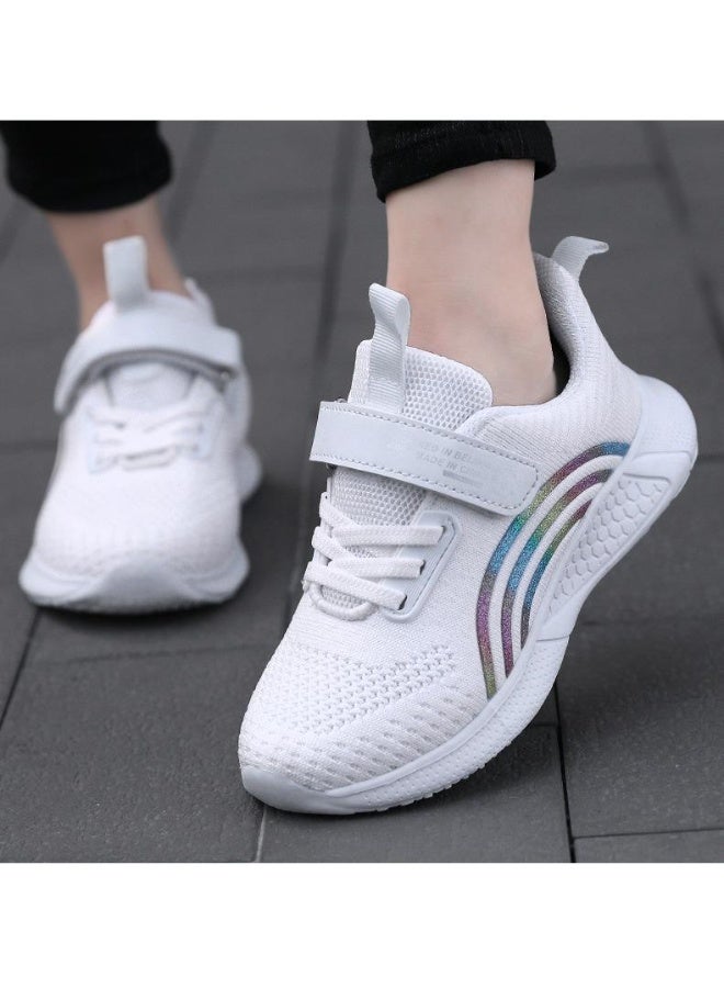 NIBEMINENT Childrens Knit Shoes Lightweight Breathable Kids Sports Shoes Spring Girls Low Top Mesh Faced Sneakers Casual Running Shoes - Image 3