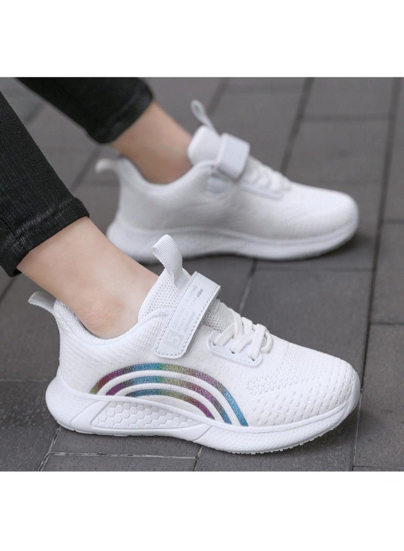 NIBEMINENT Childrens Knit Shoes Lightweight Breathable Kids Sports Shoes Spring Girls Low Top Mesh Faced Sneakers Casual Running Shoes - Image 2