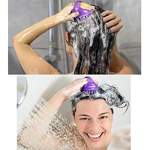 MOBDESK Hair Scalp Manual Massager Shampoo Brush with Soft Silicone Bristles for Anti Dandruff Care - Eco-friendly Silicon Bristles, Scrubber, Exfoliator | Dandruff Removal, Prevents loss - Image 4