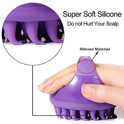 MOBDESK Hair Scalp Manual Massager Shampoo Brush with Soft Silicone Bristles for Anti Dandruff Care - Eco-friendly Silicon Bristles, Scrubber, Exfoliator | Dandruff Removal, Prevents loss - Image 3