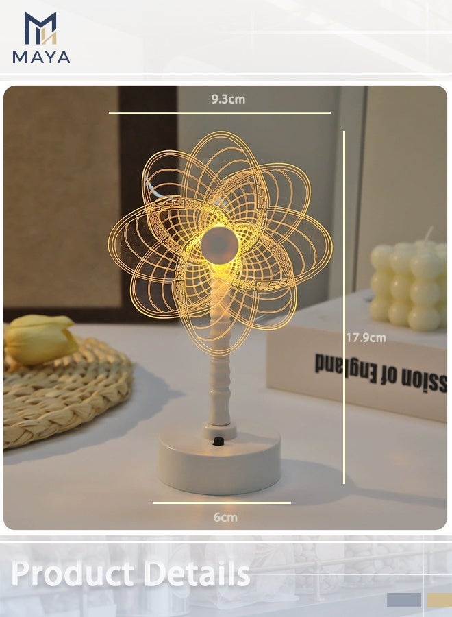 Maya Lucky Clover Night Light, 3D Acrylic LED Desk Lamp with Optical Illusion, Warm White USB Light for Bedside, Gift, Home & Office Decor - Image 5