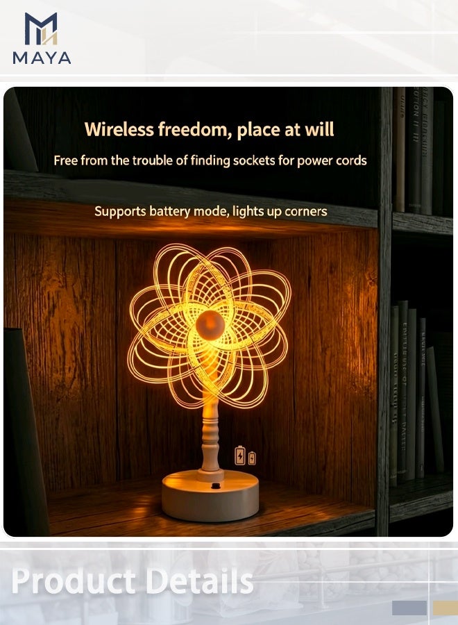 Maya Lucky Clover Night Light, 3D Acrylic LED Desk Lamp with Optical Illusion, Warm White USB Light for Bedside, Gift, Home & Office Decor - Image 3