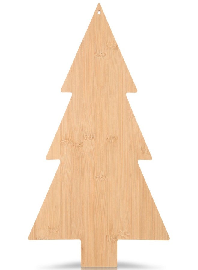 AWIZOM Christmas Bamboo Cutting Board Christmas Tree Shape Serving Board Wood Kitchen Chopping Board Decorative Wood Cheese Charcuterie Board for Housewarming Christmas Xmas Present,11.02x14.96x0.59" - Image 1
