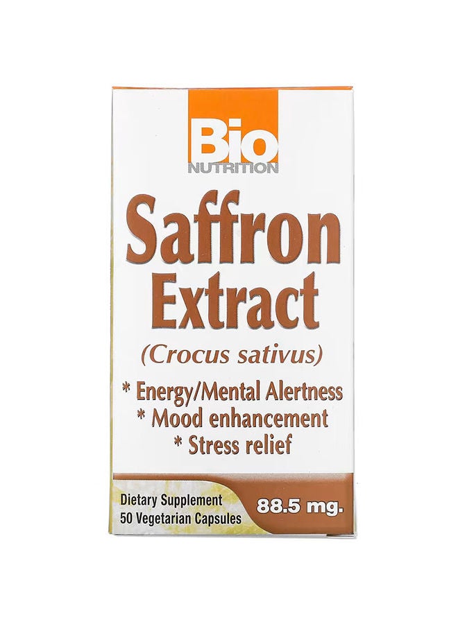 Bio Nutrition Bio Nutrition, Saffron Extract, 50 Vegetarian Capsules 
