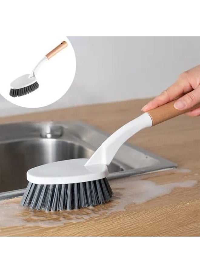 اي زد فرشة تنظيف البقع الصعب، طويلة مع يد خشبية مريحة - Image 2