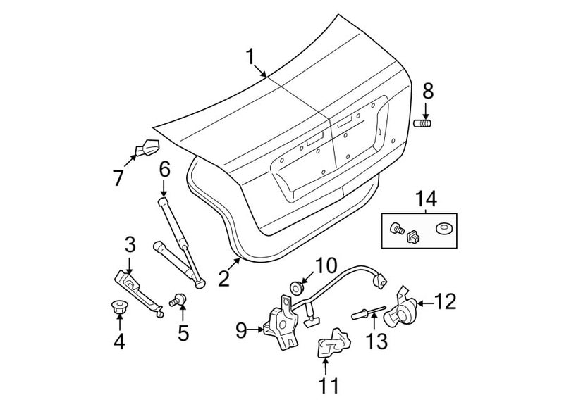 SCHNORKEL دعامات رفع خلفية 2 قطعة 11.54 بوصة متوافقة مع FORD 10-12 FUSION / 10-12 MKZ / 10-11 MILAN / 10-11 MERCUR لبوابة الخلفية بدون جناح - Image 2