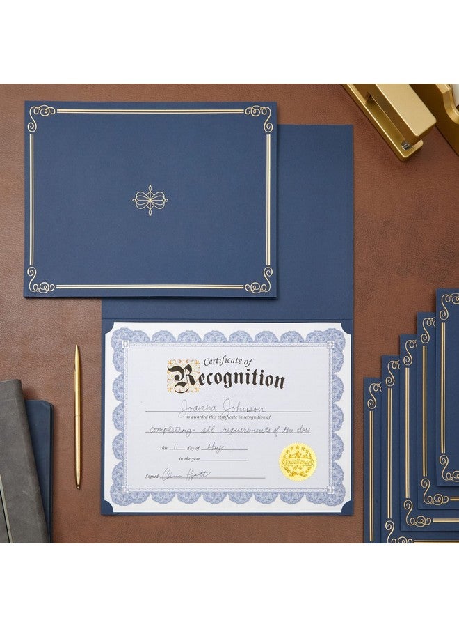 Blue Panda 24-Pack Navy Blue Award Certificate Holders - Bulk Certificate Holders For Graduation, Diploma, Employee Appreciation, Certifications (Fits 8.5X11) - Image 2