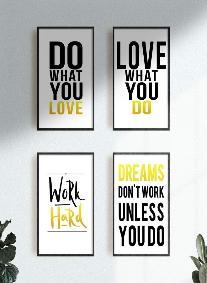 YUMKNOW Inspirational Wall Art for Bedroom - Motivational Posters for Office, Unframed Set of 4, 8x10, Positive Quotes for Teen Boy Girls Bedroom Bathroom, Pictures for Living Room Decor, Black Gold - Image 4