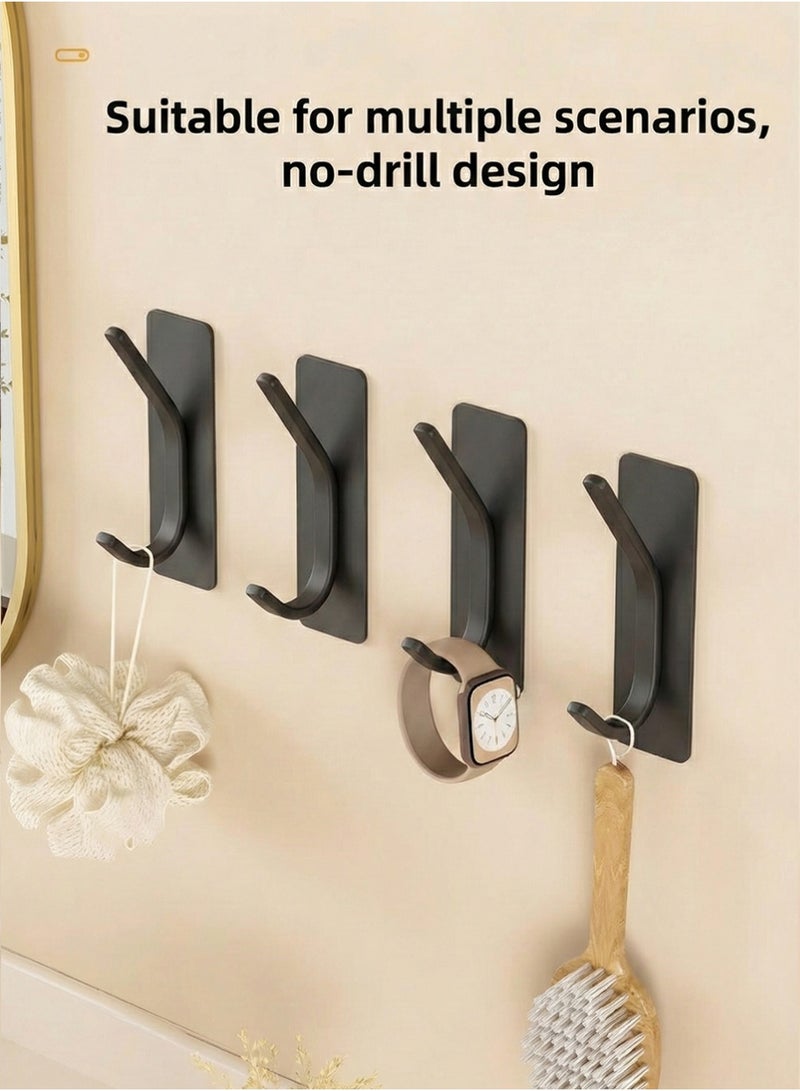 Self Adhesive Hooks 6 Pieces, Brushed Stainless Steel Adhesive Door Hooks, Heavy Duty Wall Hooks for Hanging Towels, Robes, Coats, Keys, Calendars Bathroom Home Kitchen, No Drill Glue Needed - Image 4