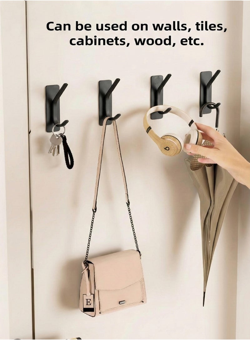 Self Adhesive Hooks 6 Pieces, Brushed Stainless Steel Adhesive Door Hooks, Heavy Duty Wall Hooks for Hanging Towels, Robes, Coats, Keys, Calendars Bathroom Home Kitchen, No Drill Glue Needed - Image 2