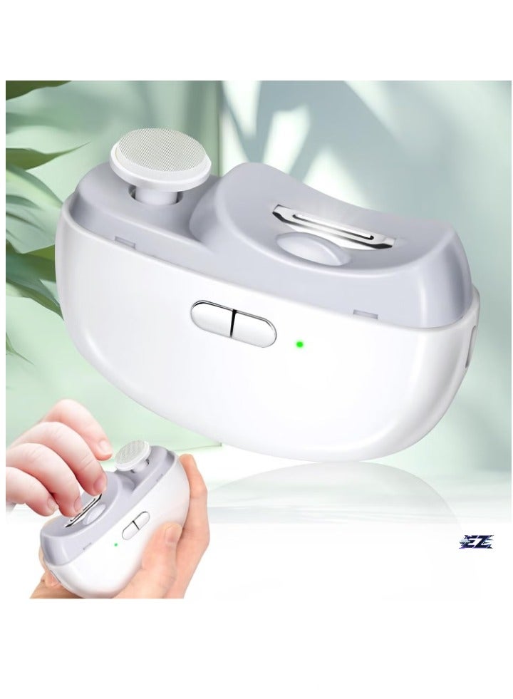 ELTRAZONE مقص أظافر كهربائي | مقصات أظافر قابلة لإعادة الشحن للأطفال والبالغين مع ضوء | مقص أظافر تلقائي مع تخزين | آمن ولطيف للأطفال، والأولاد، والبالغين، وكبار السن - Image 1