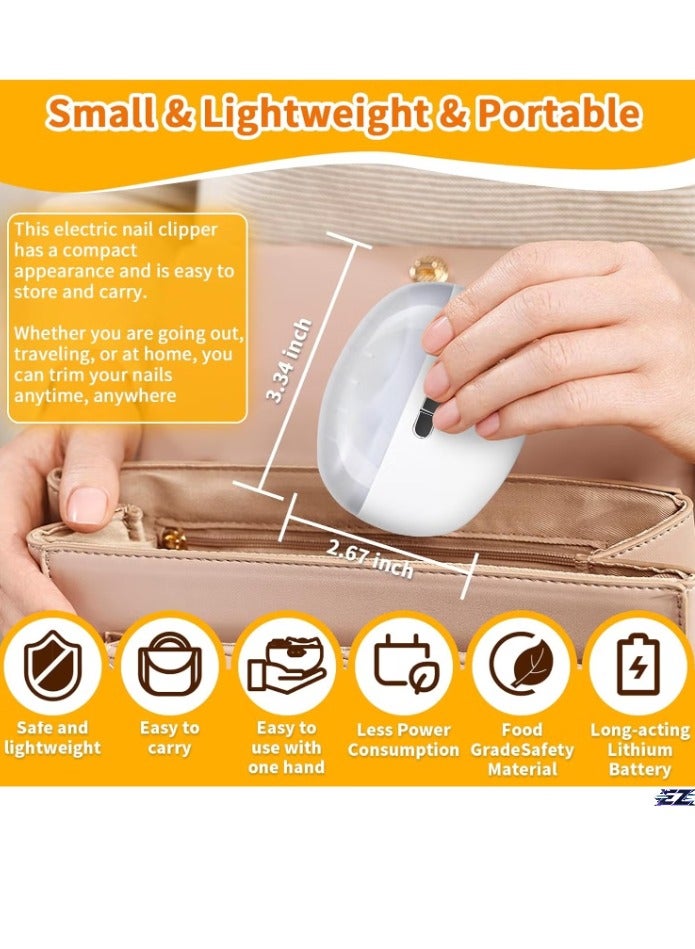 ELTRAZONE مقص أظافر كهربائي | مقصات أظافر قابلة لإعادة الشحن للأطفال والبالغين مع ضوء | مقص أظافر تلقائي مع تخزين | آمن ولطيف للأطفال، والأولاد، والبالغين، وكبار السن - Image 2