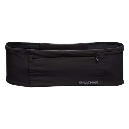 Nathan Zipster Max Running Belt Running Belts for Women and Men BounceFree Waist Pack with Extra Large Zipper Pocket Smartphone Storage Walking Gym Hiking Black Large - Image 1