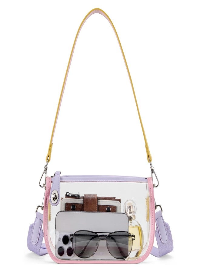 CLUCI Clear Bag for Stadium Events,Clear Bags for Women,Small Crossbody Bag for Concerts Sports Events Festivals, Clear Mixed - Image 1
