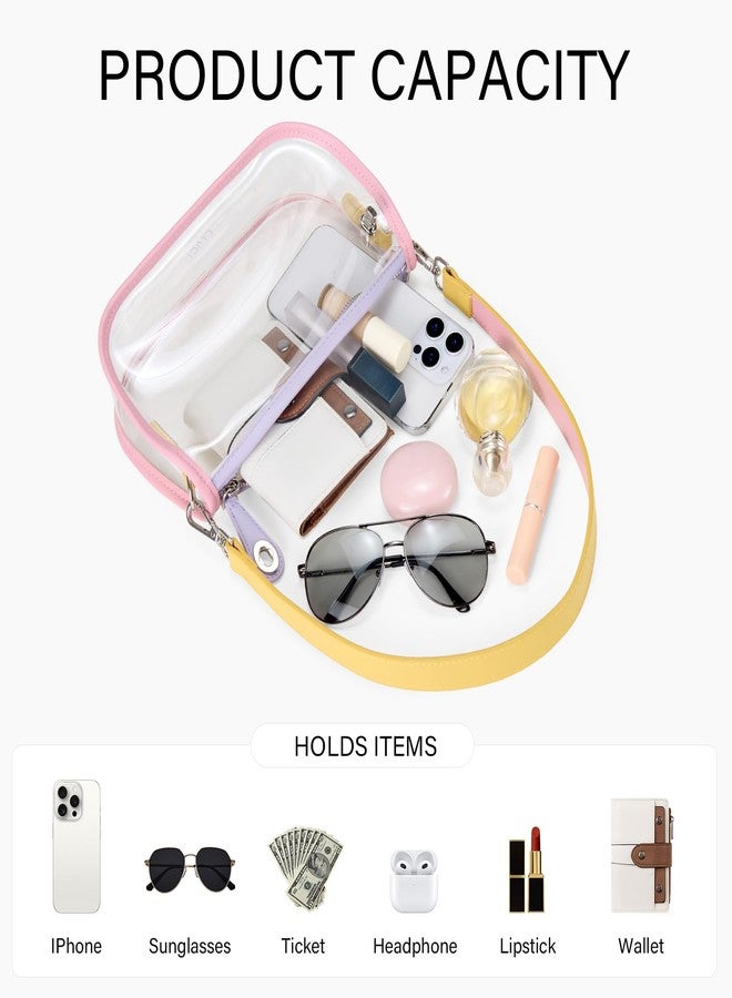 CLUCI Clear Bag for Stadium Events,Clear Bags for Women,Small Crossbody Bag for Concerts Sports Events Festivals, Clear Mixed - Image 4