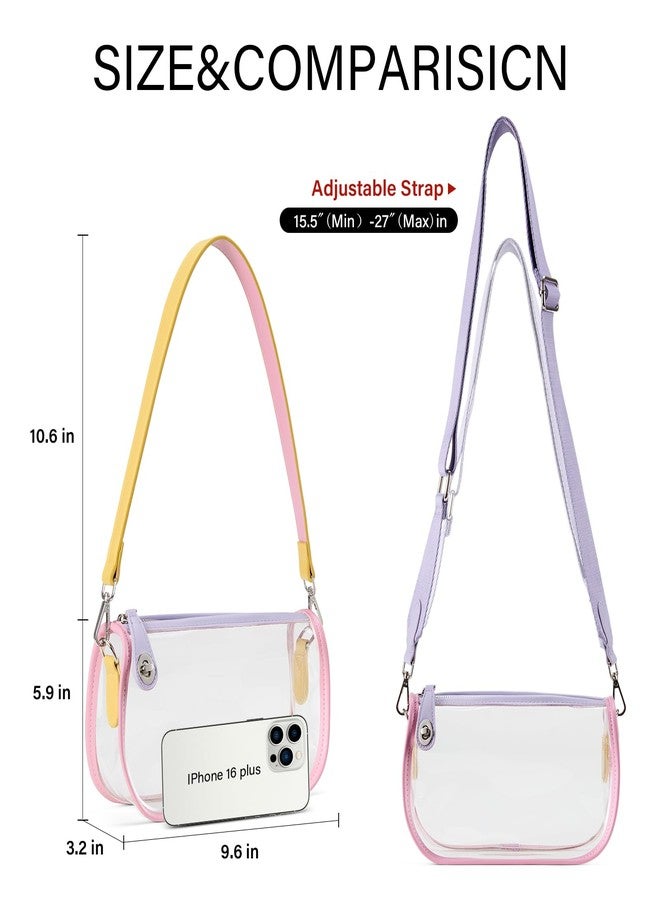 CLUCI Clear Bag for Stadium Events,Clear Bags for Women,Small Crossbody Bag for Concerts Sports Events Festivals, Clear Mixed - Image 3