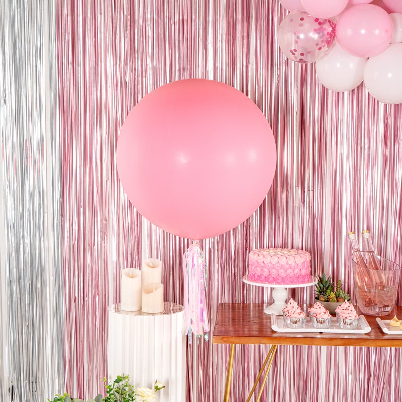 Restaurantware بالونات جومبو بحجم 36 بوصة من رستورانت وير - 10 بالونات سميكة - لاتكس قوي، يمكن ملؤها بالهيليوم أو الهواء، بالونات دائرية عملاقة باللون الوردي الباستيل، زينة لجلسات التصوير، حفلات الزفاف، أو حفلات عيد الميلاد - Image 4