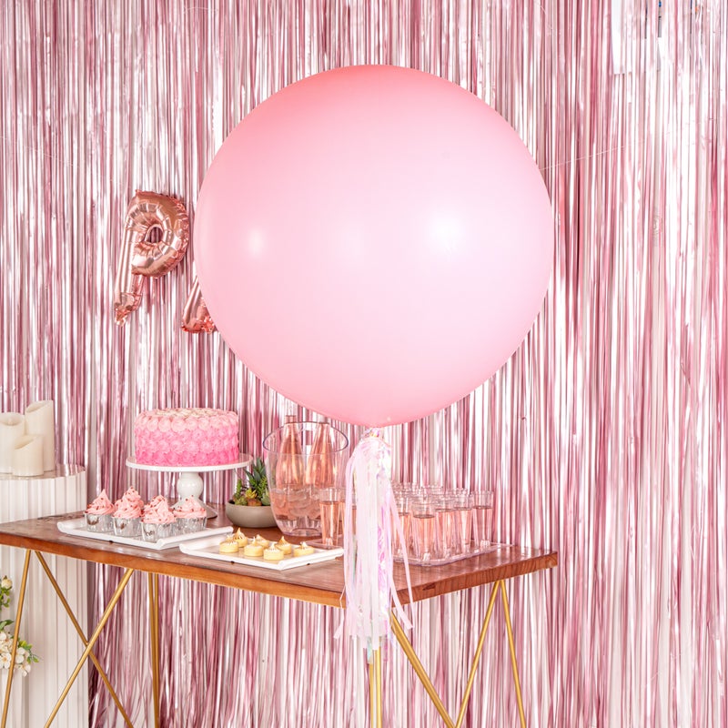 Restaurantware بالونات جومبو بحجم 36 بوصة من رستورانت وير - 10 بالونات سميكة - لاتكس قوي، يمكن ملؤها بالهيليوم أو الهواء، بالونات دائرية عملاقة باللون الوردي الباستيل، زينة لجلسات التصوير، حفلات الزفاف، أو حفلات عيد الميلاد - Image 3