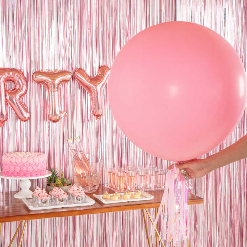 Restaurantware بالونات جومبو بحجم 36 بوصة من رستورانت وير - 10 بالونات سميكة - لاتكس قوي، يمكن ملؤها بالهيليوم أو الهواء، بالونات دائرية عملاقة باللون الوردي الباستيل، زينة لجلسات التصوير، حفلات الزفاف، أو حفلات عيد الميلاد - Image 5