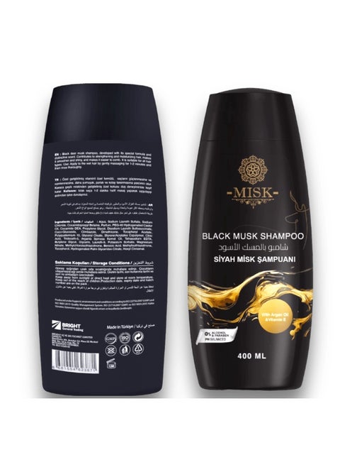 Black musk shampoo - shampoo for women - Signature Scented Shampoo - Hair Strengthening Shampoo - Special Formula Shampoo 400 ML