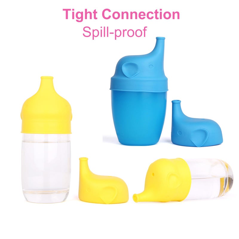 توجس Silicone Sippy Straw Cup Lids for Toddlers Babies (5 Pack) - Reusable, Spill-Proof - Stretches to Cover Tumblers, Yeti Rambler, Mason Jars, Cups and Mugs - Image 4