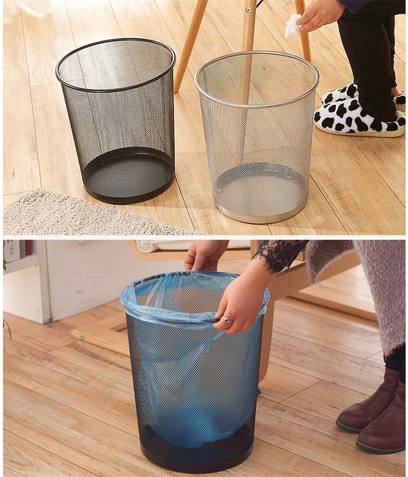 ECVV Waste Basket Trash Can Metal Wire Circular Mesh Bin Lightweight And Stylish Ideal Garbage Trash Can For Home & Office Waste Small Size (Random Color) - Image 3