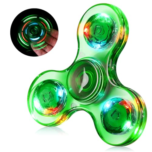 WELLVO LED Fidget Spinner for Kids Adults Light up Sensory Fidget Toys for Kids 48 812 Anxiety Stress Relief Classroom Prizes Glow in The Dark Hand Fidget Spinner Boys Girls Birthday Gifts - Image 1