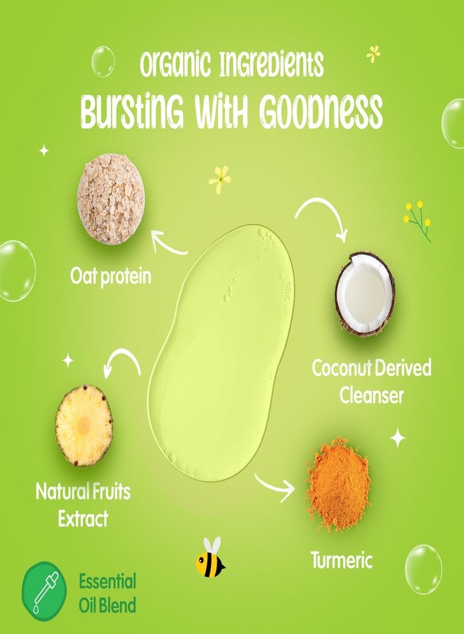 Puddles Organic Bubbly Bodywash For Kids (100 ml) | Tangy Candy - Age 2-12 Years | Cosmos Organic Certified | Turmeric, Milk Protein, Citrus Essential Oils | Tear-Free, pH Balanced, No Sulfate-Paraben - Image 2