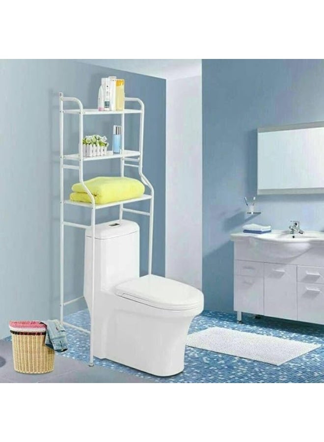 Over-the-Bathroom Stand with 3 Metal Shelves – Multi-Purpose Bathroom and Kitchen Organizer for Storing Cleaning Supplies and Towels, Smartly Utilizing Space - Image 3