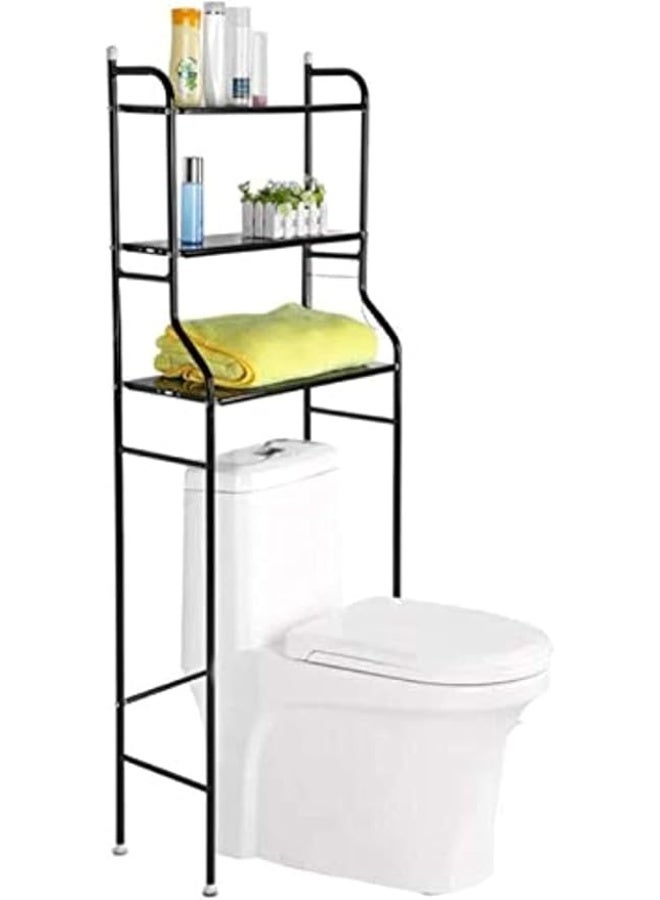 Over-the-Bathroom Stand with 3 Metal Shelves – Multi-Purpose Bathroom and Kitchen Organizer for Storing Cleaning Supplies and Towels, Smartly Utilizing Space - Image 1