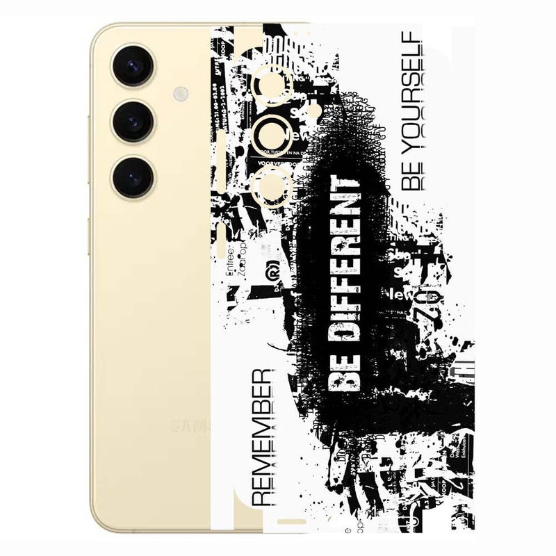 AtOdds - Compatible for Samsung Galaxy S24 (5G) - Mobile Back Skin Sticker - Lamination - Back Film Wrap (Coverage - Back+Camera+Sides) (Design - Be Different) - Image 1