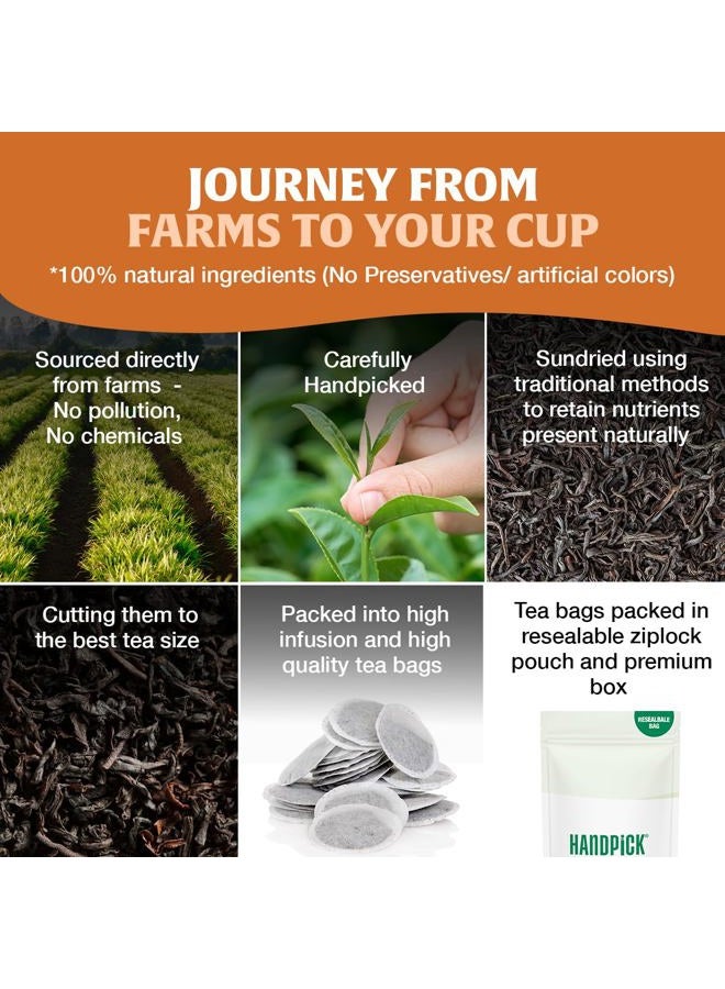 Handpick Earl Grey Black Tea Bags (100 Count) Citrus Flavor - Premium Quality Eco-conscious Round Bags - Image 4