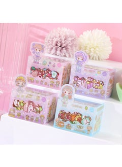 Cute Cartoon Series Special Oil Hand Tape Stickers Handbook Material Decoration Colorful Pet Tape Full Set Children Day Gifts [Color dessert of sweet sauce] PET single box
