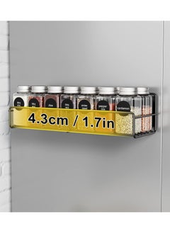 XiuWoo 2 Pack Magnetic Spice Rack Organizer, Space Saver for Refrigerator and Microwave Oven, Magnetical Fridge Shelf for Jars, Seaoning, tins and Utensils Black  - Image 4